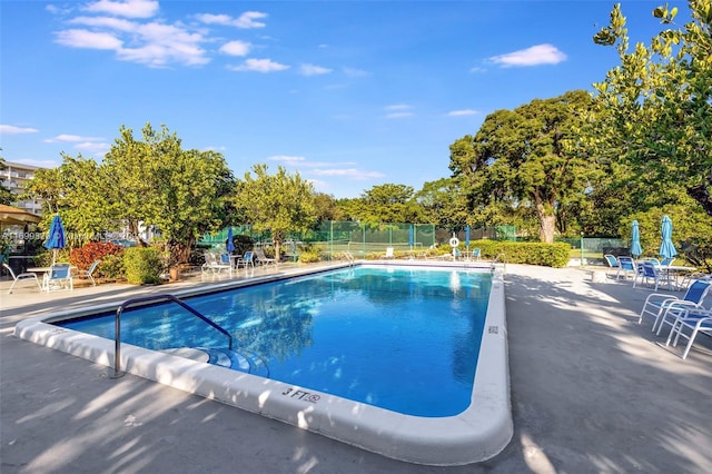 view of pool featuring a patio area