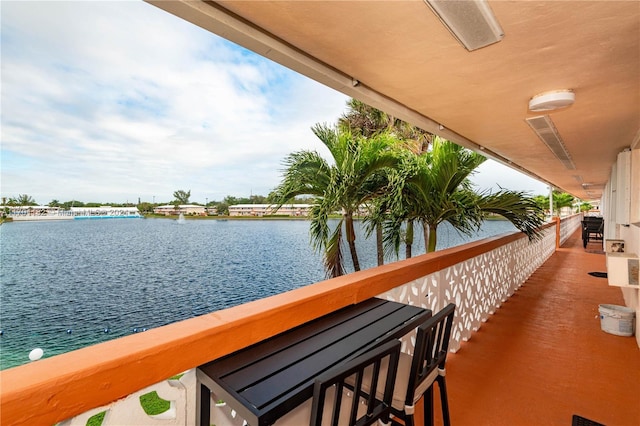 balcony with a water view