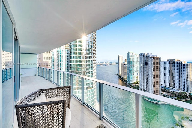 balcony with a water view