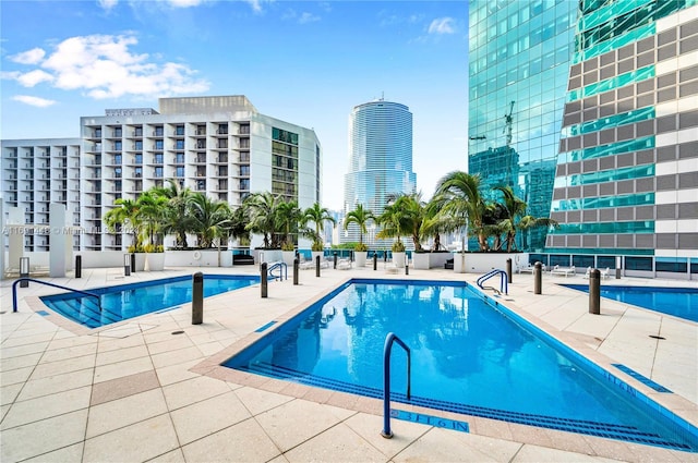 view of pool with a patio