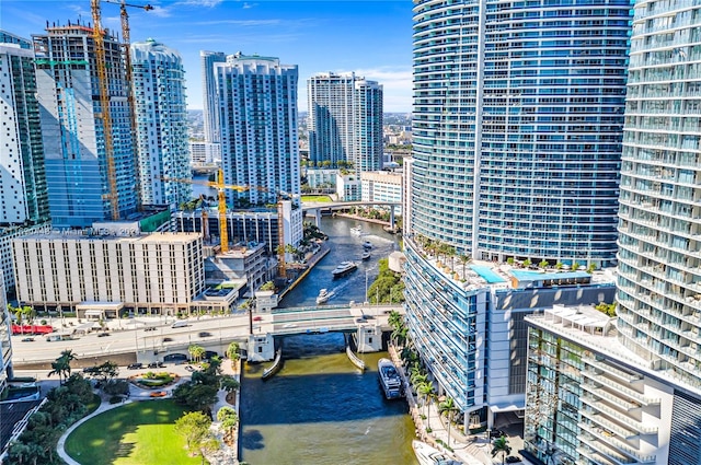 view of city featuring a water view