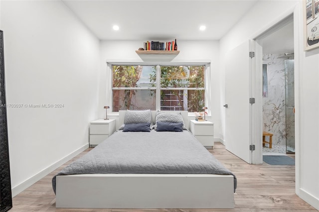 bedroom featuring light hardwood / wood-style floors