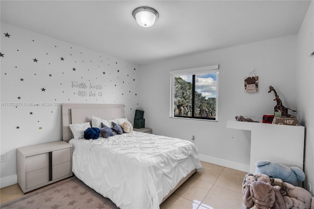 view of tiled bedroom