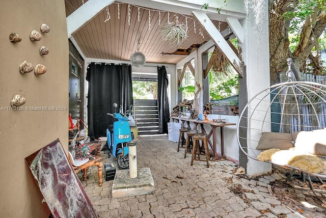 view of patio / terrace featuring exterior bar