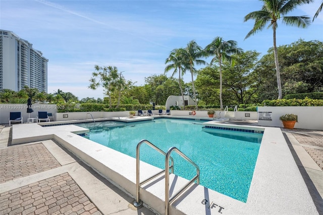 view of pool with a patio area