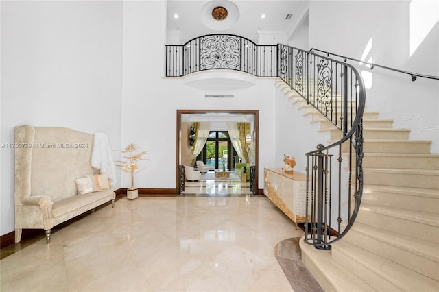 entrance foyer with a high ceiling