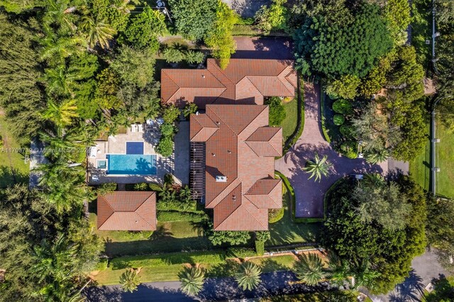 5935 Moss Ranch Rd, Pinecrest, FL 33156 - bird's eye view of a pool area