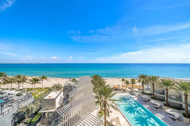 water view with a view of the beach