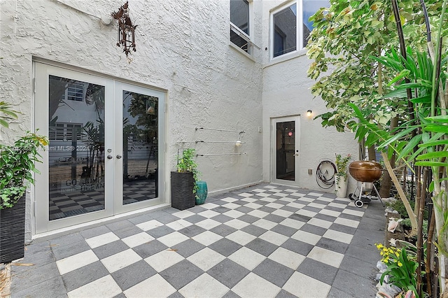 view of patio / terrace featuring french doors