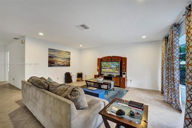 view of tiled living room