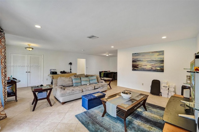5650 SW 5th St, Plantation, FL 33317 - living area with light tile patterned floors and recessed lighting
