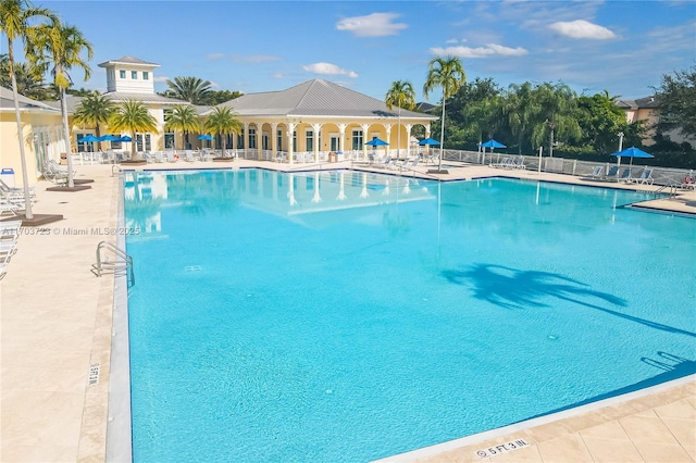 view of pool with a patio area