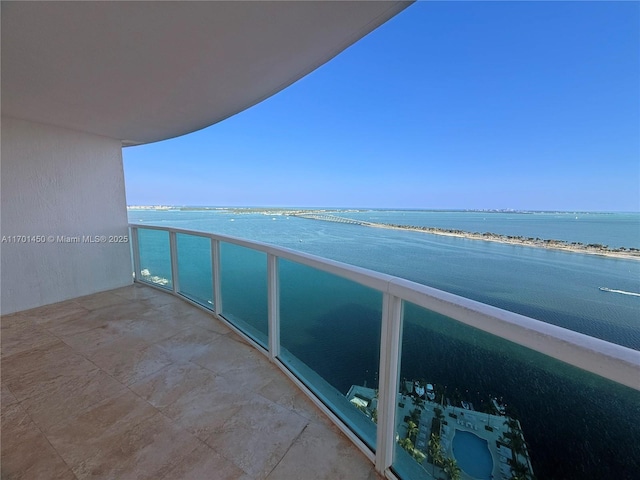 balcony with a water view