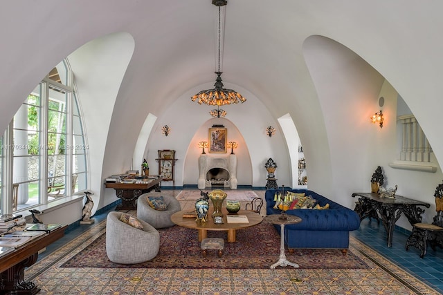 living room featuring a wealth of natural light