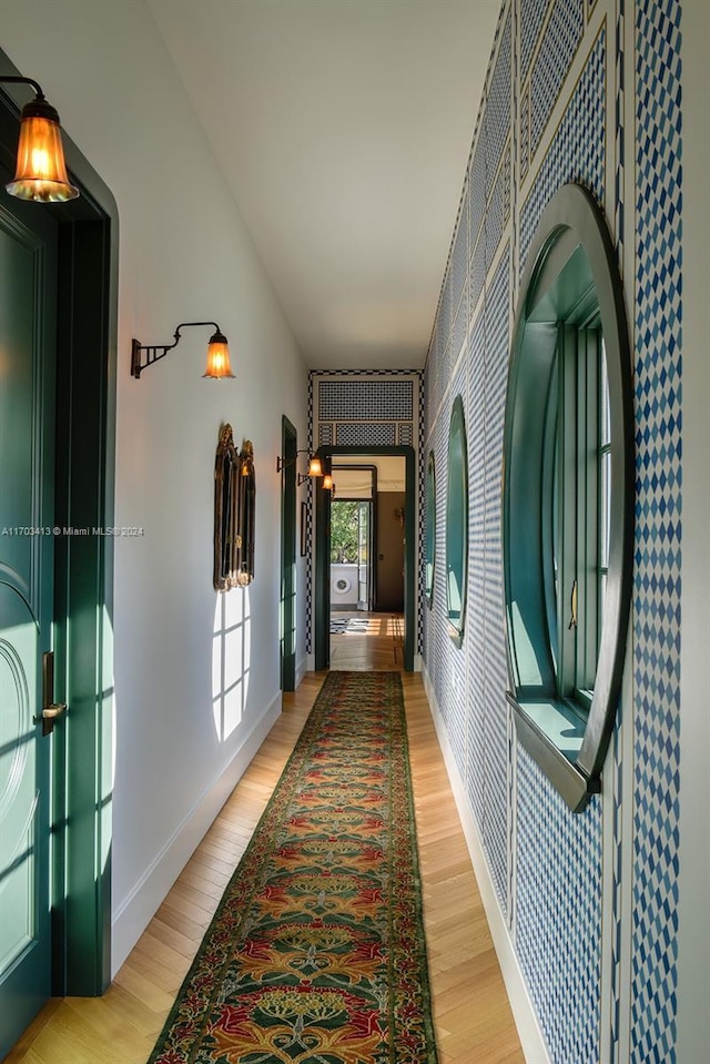 hallway featuring hardwood / wood-style floors