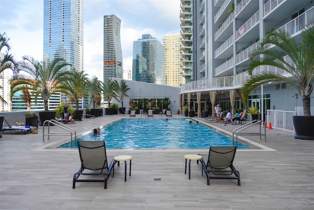 view of pool with a patio area