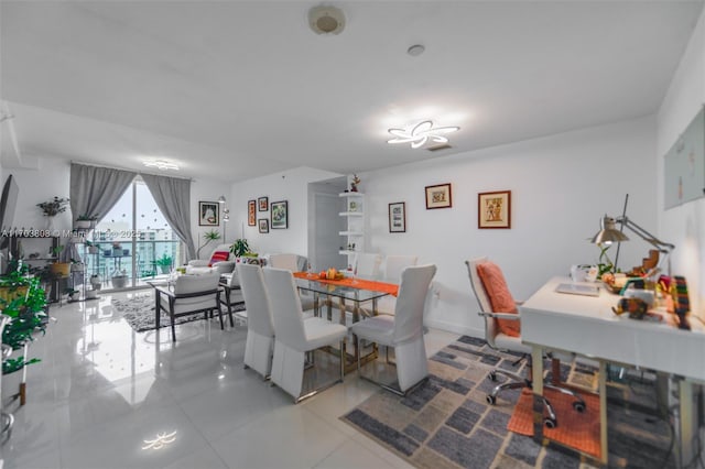 view of tiled dining space