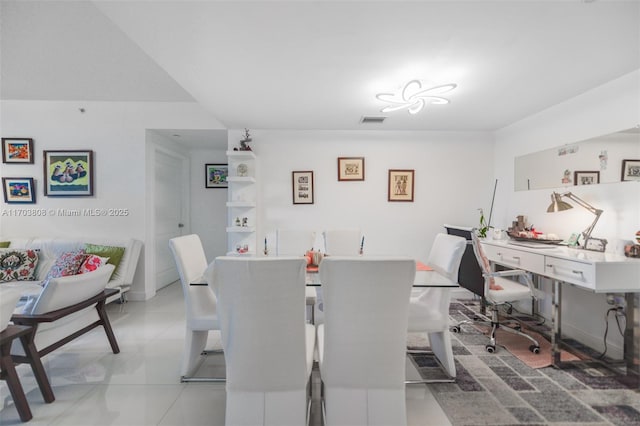 view of tiled dining room