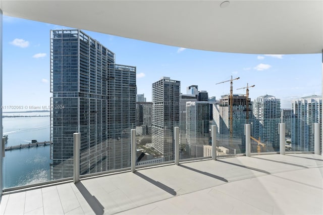 balcony with a water view