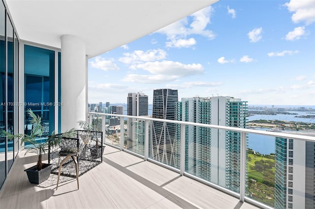 balcony with a water view