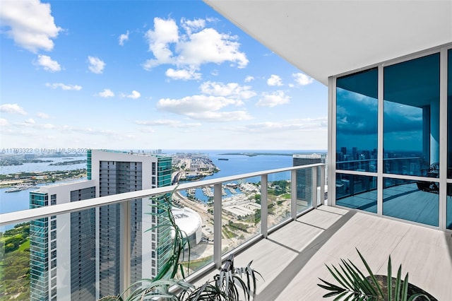 balcony with a water view