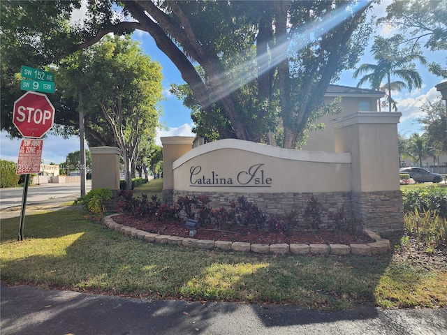 view of community sign