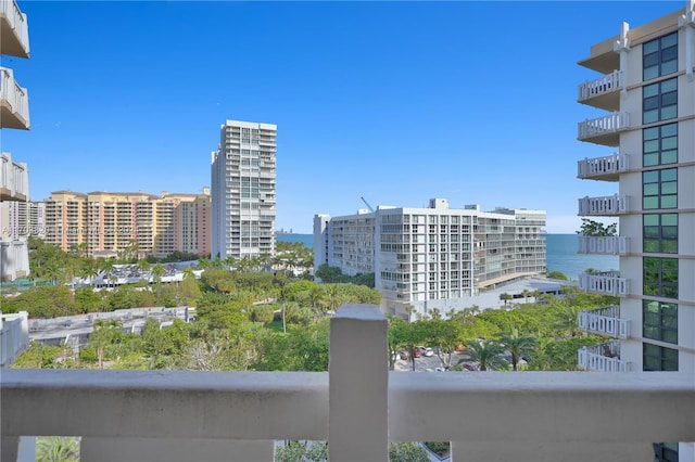 balcony with a water view