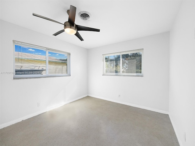 spare room featuring ceiling fan