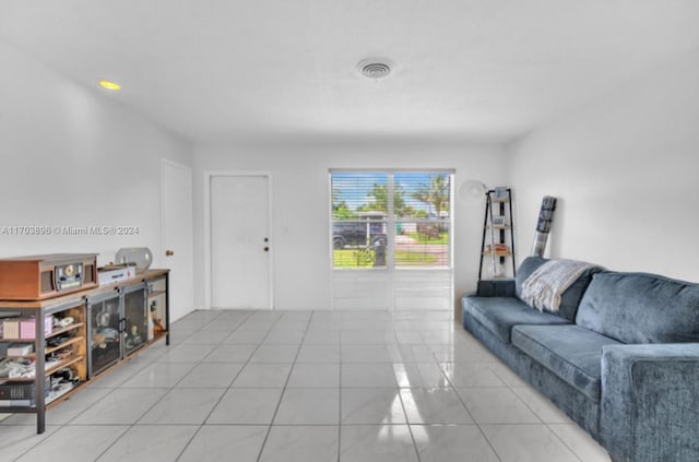 view of tiled living room