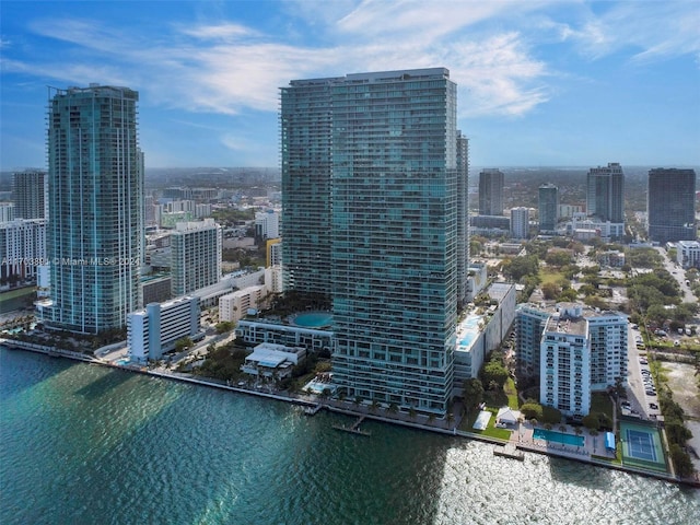 city view with a water view