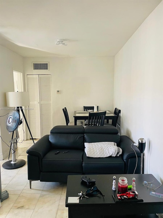 view of tiled living room