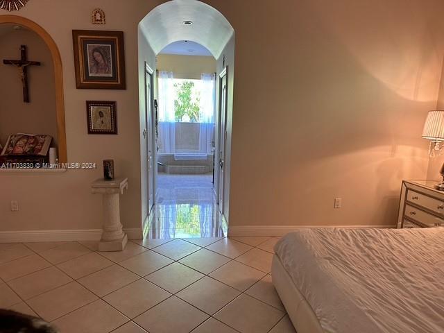 view of tiled bedroom