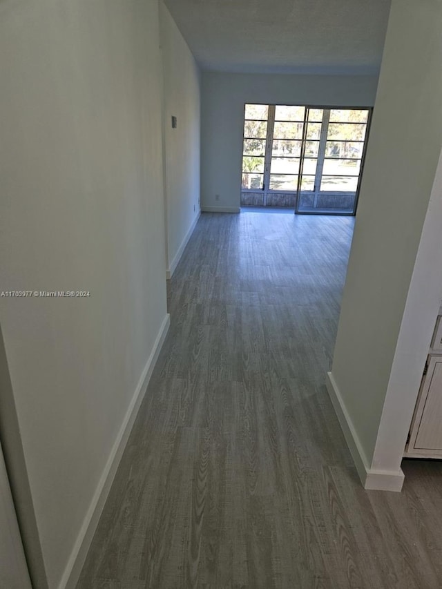 hall featuring dark hardwood / wood-style floors