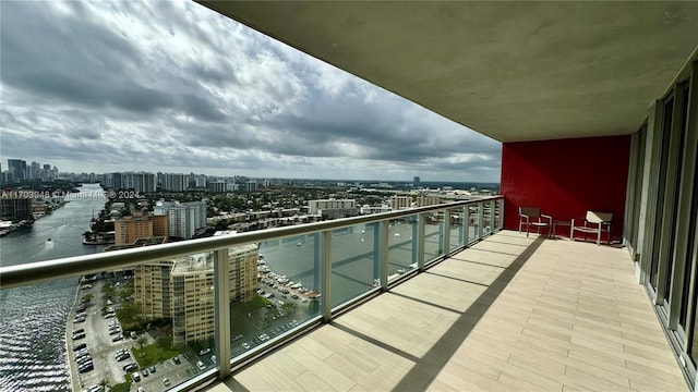 balcony with a water view