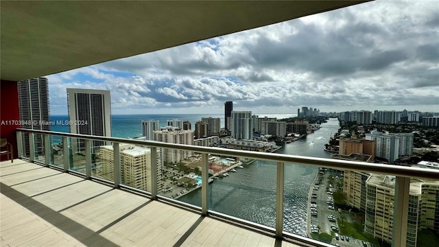 balcony with a water view