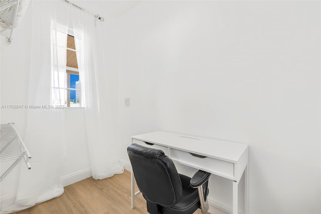 office featuring light wood-type flooring