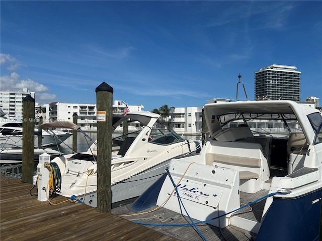 view of dock area