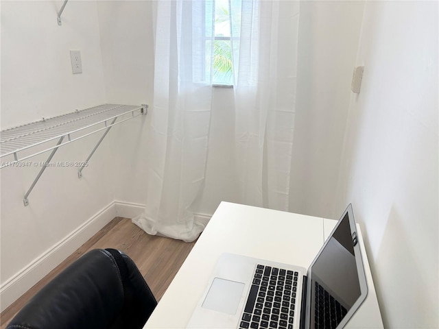 interior space featuring wood-type flooring