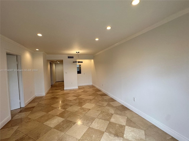 empty room with ornamental molding