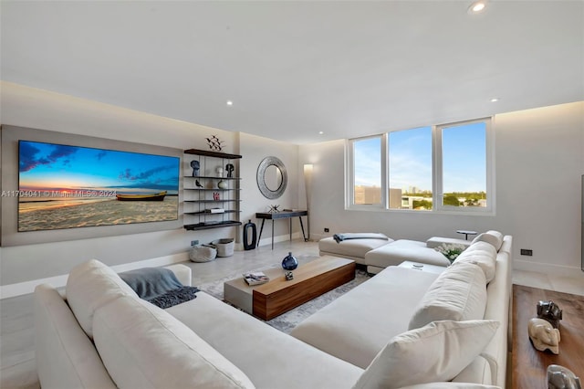 2301 Collins Ave Unit 634/635, Miami Beach, FL 33139 - living area with baseboards and recessed lighting