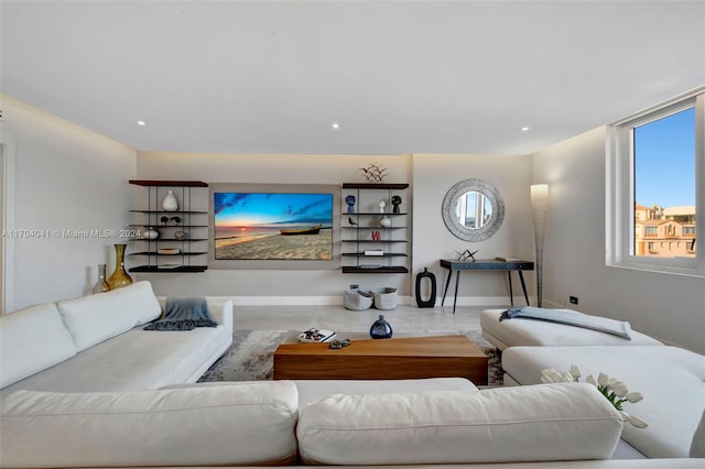 2301 Collins Ave Unit 634/635, Miami Beach, FL 33139 - living area with recessed lighting and baseboards