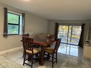 dining space featuring a healthy amount of sunlight