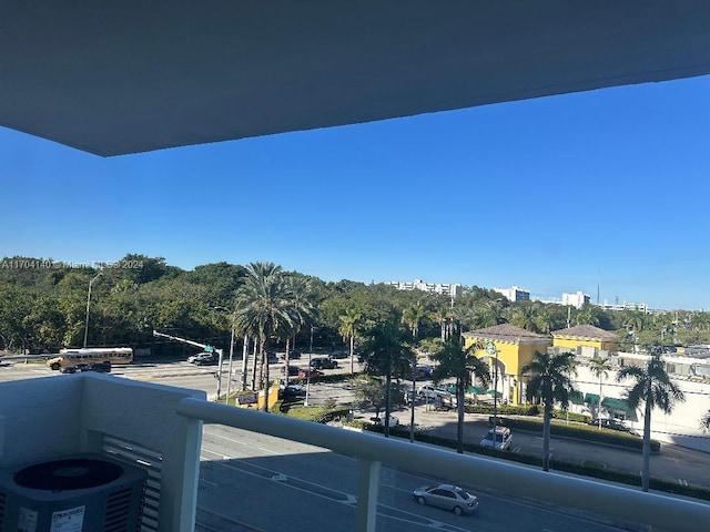 balcony featuring central AC