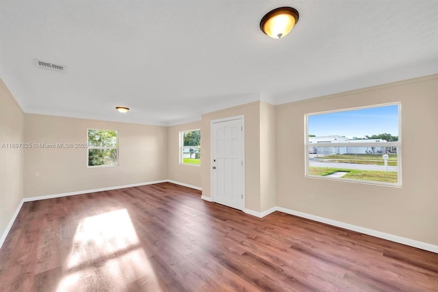 empty room with wood-type flooring