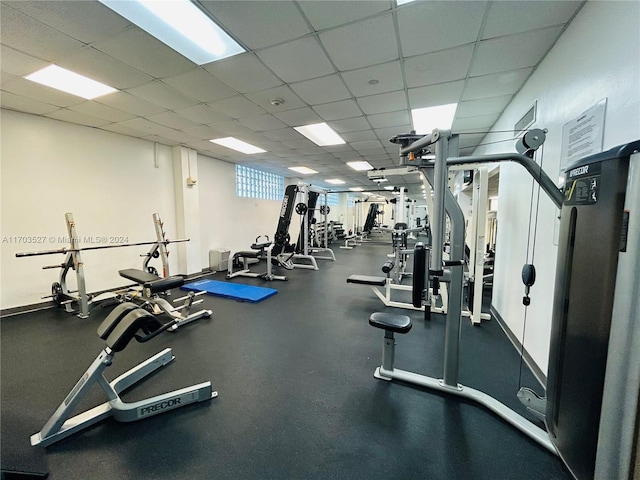 3301 NE 5th Ave Unit 110, Miami, FL 33137 - exercise room with a paneled ceiling