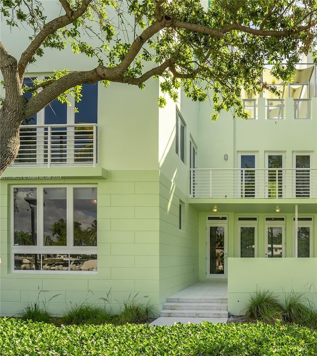 exterior space with a balcony