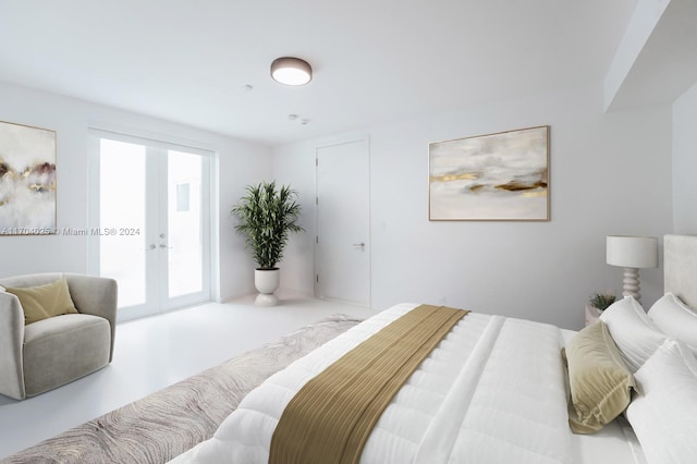 bedroom with french doors and access to outside