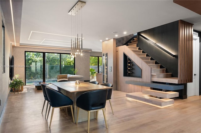 dining area featuring light hardwood / wood-style floors