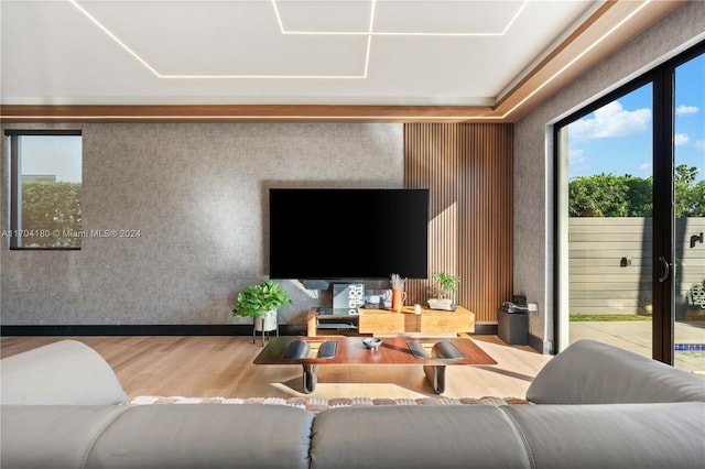 living room featuring hardwood / wood-style floors