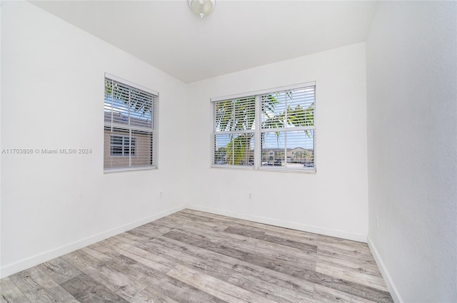 empty room featuring light hardwood / wood-style flooring